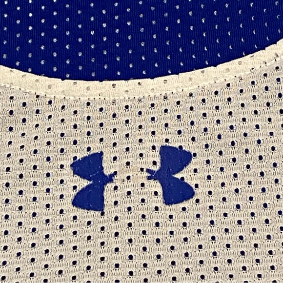 Under Armour Double Reversible Basketball Jersey Men's *XL Blue/White Mesh Tank - Picture 8 of 12